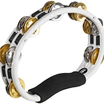 Meinl Hand Held Tambourine with Dual Alloy Jingles - White image 1