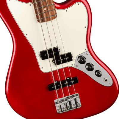 Fender Player Jaguar Electric Bass. Pau Ferro Fingerboard, Candy Apple Red image 4
