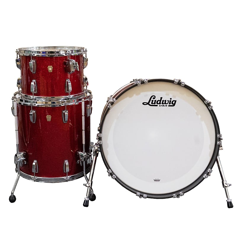 Ludwig Classic Maple 3pc Jazz Drum Set Red Sparkle