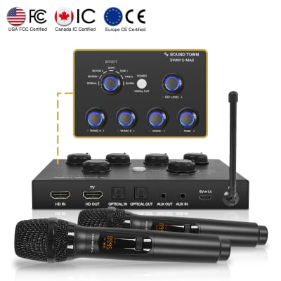 SWM15-MAX | 16 Channels Wireless Microphone Karaoke Mixer System w