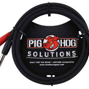 Pig Hog PD-R1403 Solutions Dual 1/4" TS Male to Dual RCA Male Cable - 3'