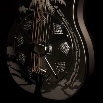 National Reso-Phonic Style O GERMAN SILVER 12 Fret 2023 Mirror Nickel w/ Deco Palms image 7