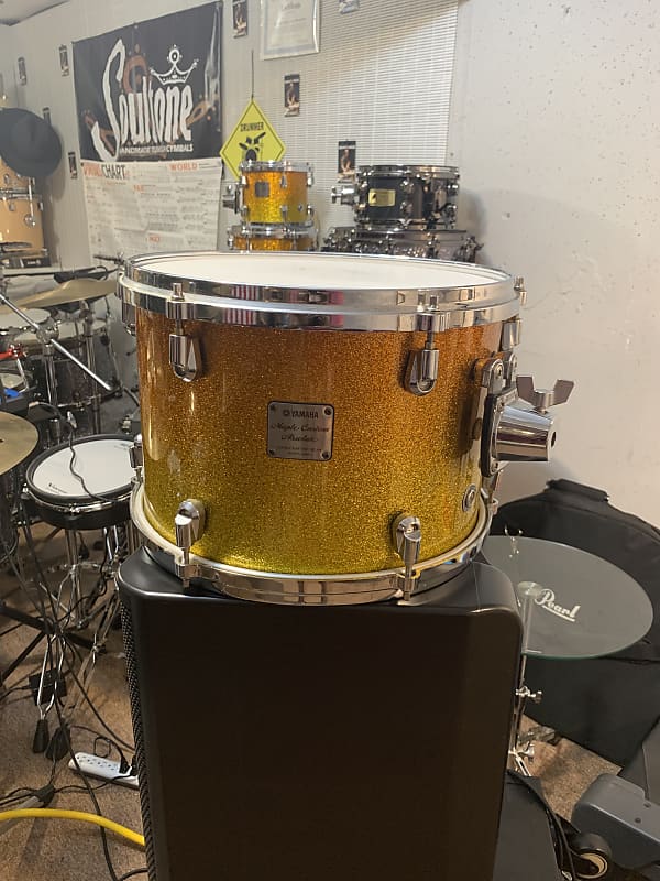 13” x 9” Yamaha Maple Custom Absolute Yellow Sparkle Fade