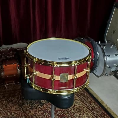 Snarebear 14x7 Purpleheart stave snare. MINT! Firm on price. LAST CHANCE! image 2