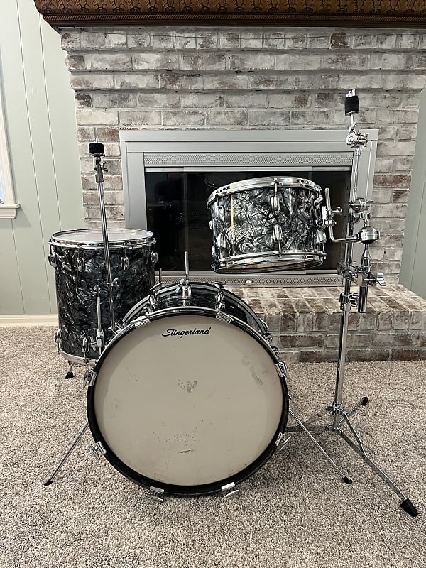 Slingerland Jazz Drum Set 1960s - Black Diamond Pearl | Reverb