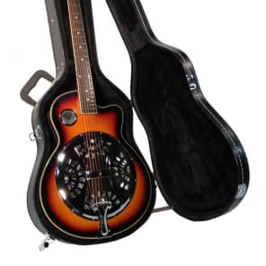 Unbranded RESONATOR GUITAR in HARD CASE Acoustic-Electric Steel Pan SAPELE Bluegrass Blues 2022 Sunb image 1