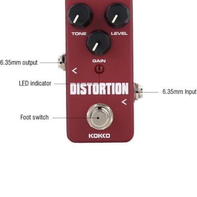Distortion Guitar Pedal, Mini Effect Pedal Processor of Classic Distortion Tone Effect Universal for Guitar and Bass, Exclude Power Adapter - KOKKO (FDS2) image 4