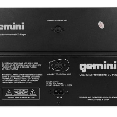 Gemini CDX-2250i DJ Dual Two Deck Rack Mount CD/MP3 Media Player+Headphones+Mics image 4