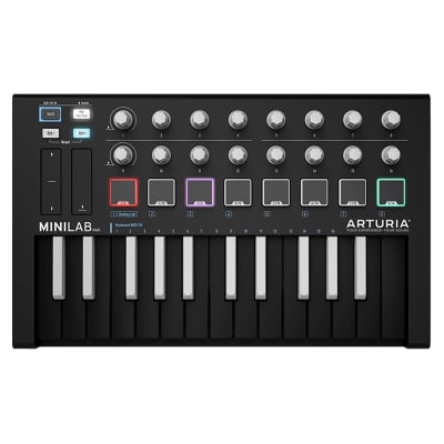 Arturia MiniLab MKII USB MIDI Controller (Black - Inverted Keys) image 1