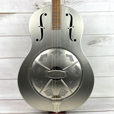 Royall Long Scale Tenor New Rough Brushed Steel Finish Brass Body Single Cone Resonator image 1