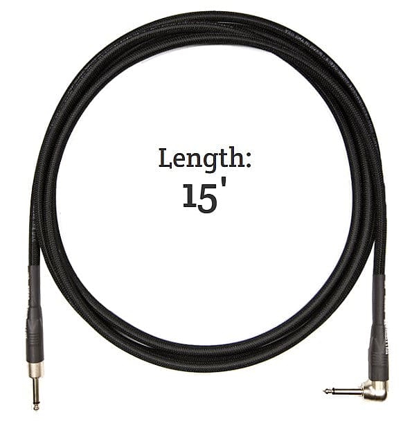 Rattlesnake Cables 15' Standard Cable w/Mixed Plugs Black Reverb