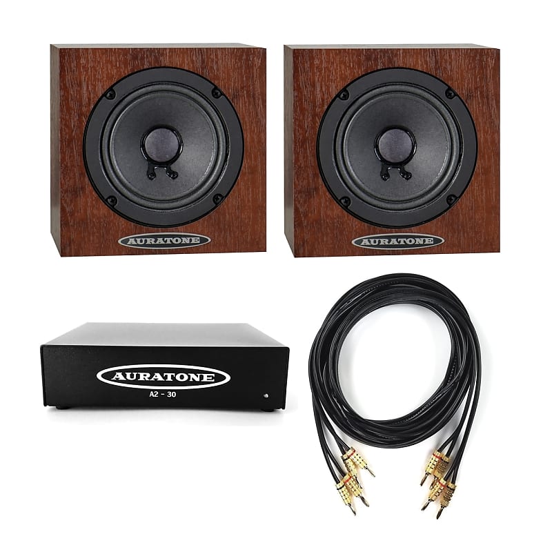 Auratone 5C Mahogany Pair with A2-30 Amp Bundle | Reverb