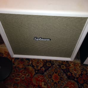 4x12 Splawn guitar speaker cab cabinet with Small Block speakers in custom white image 1