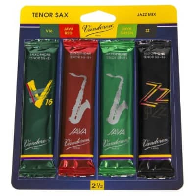 Vandoren SRMIXT25 Tenor Saxophone 2.5 Strength Jazz Reed Variety Pack image 1