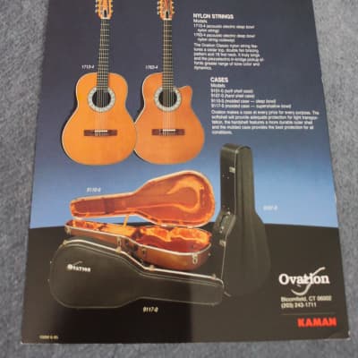 Ovation Adamas and Ovation Brochures, Specifications, Price List 1982, 1984, 1986 image 4