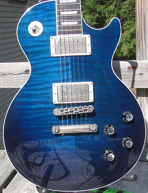 2004 Gibson Les Paul Standard Limited Edition; Manhattan Midnight Blue flame image 1