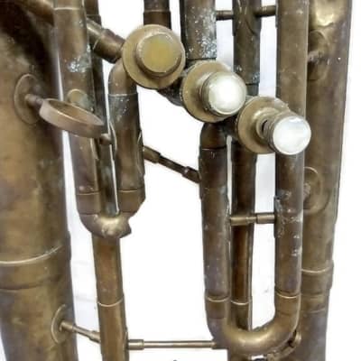 Conn brass baritone horn, USA, Fair condition, with mouthpiece image 14