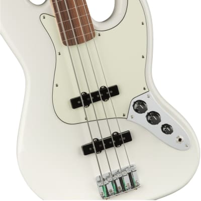 Fender Player Series 4-String Fretless Jazz Bass Guitar in a Polar White Finish image 5