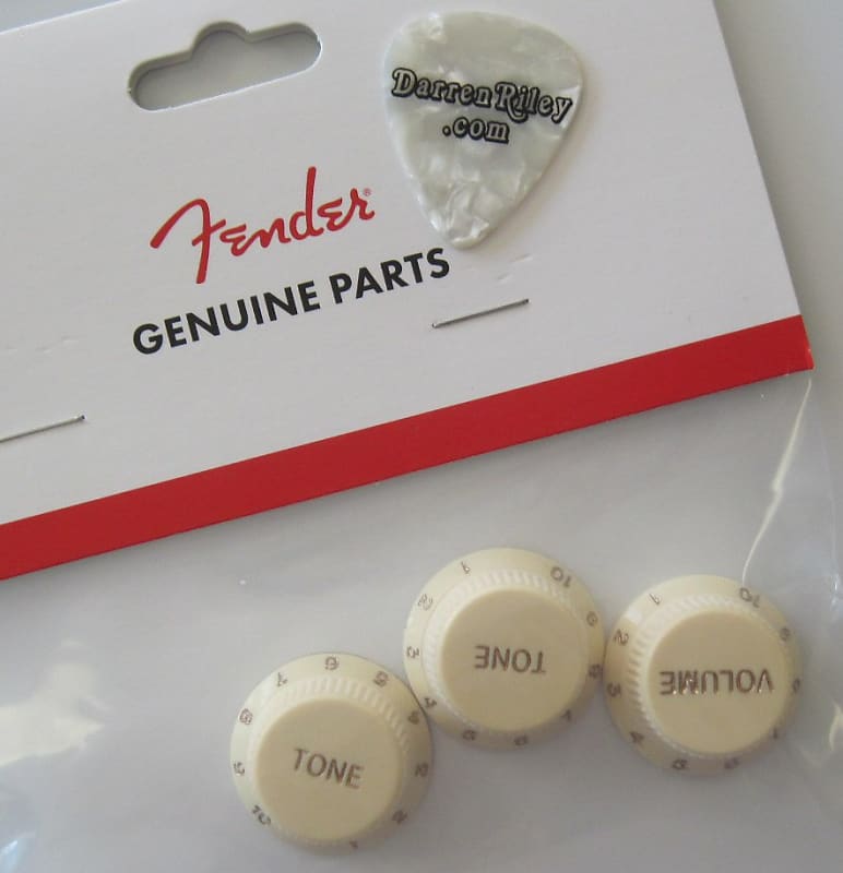 Fender USA Soft Touch Stratocaster Knobs Set Aged White 0992008000 image 1