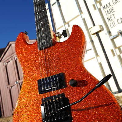 G&L USA CUSTOM SHOP Rampage 22 Orange Flake 6-String Electric Guitar w/ Shop Black Tolex Case for sale