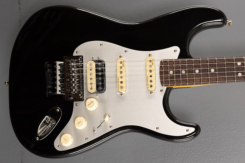 Fender American Ultra Luxe Stratocaster Floyd Rose HSS - Mystic Black image 1