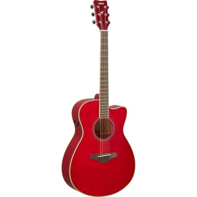 Yamaha FSC-TA TransAcoustic Acoustic Electric Guitar Solid Spruce Top Ruby Red image 2