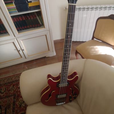 Yamato Semi-acoustic bass 1970-1990 - Slightly flamed Red image 3