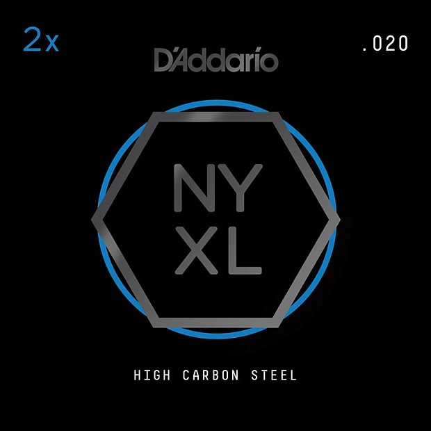 D'Addario NYXL 2-Pack Plain Steel Guitar Strings .020 image 1