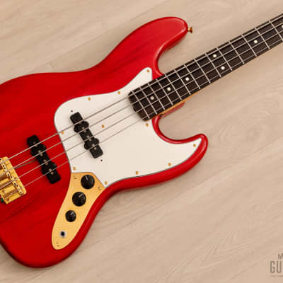 1993 Fender Custom Edition Jazz Bass JB62G-70 Clear Charcoal Red w/ Gold Hardware, Japan MIJ for sale
