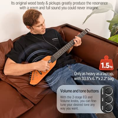 Donner HUSH-I Headless Removable Frames Ultra Light Silent Guitar image 9