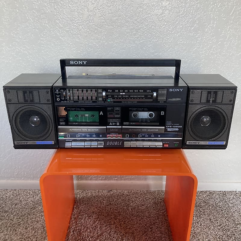 Sony Boombox CFS-W600 1987 Dual Cassette Player/Radio/Line In | Reverb