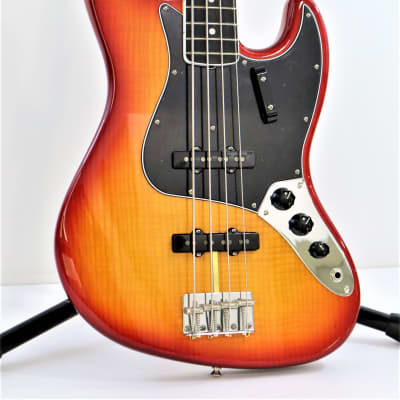 Fender Rarities Flame Ash Top Jazz Bass Red Burst image 1