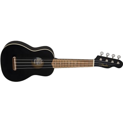 Fender Venice Soprano Uke Ukulele, Walnut Fretboard, Black image 2