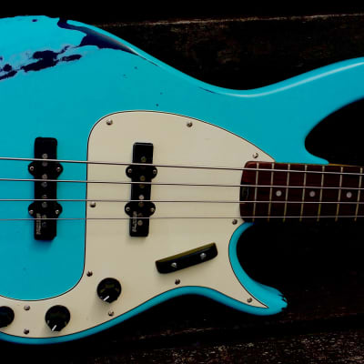 Recaster #23 Bombora Bass relic Daphne Blue Jazz bass image 3