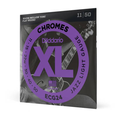 D'Addario #ECG24 - Chromes Flat Wound JAZZ LIGHT 11-50 image 1