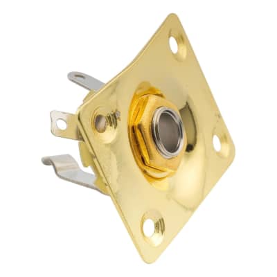 Rectangle Output Jack Plate for Electric Guitar Gold image 5