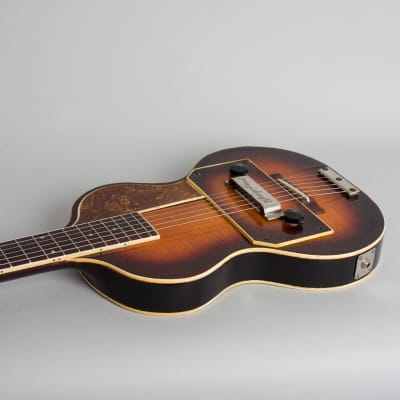 Slingerland  Songster Model 401 Solid Body Electric Guitar (1936), ser. #132, original black hard shell case. image 7