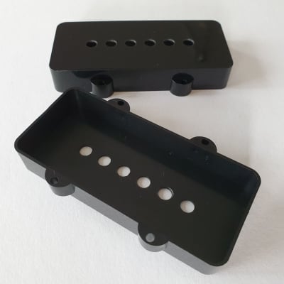 Jazzmaster guitar 62 and 65 RI pickup covers black set fits Fender image 3