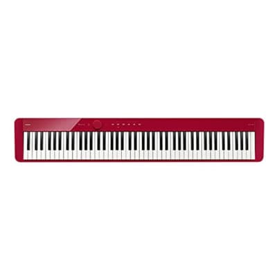 Casio Privia PX-S1100 Portable Digital Piano with 88 Weighted Keys, 18 Tones, Touch Sensor Controls, Sustain Pedal, Bluetooth, USB, AC Adapter, 16W Speaker System, Gloss Red Finish (PX-S1100RD)