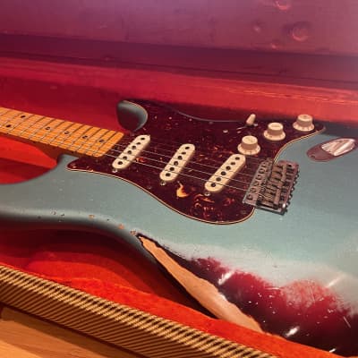 Fender Custom Shop '57 Reissue Stratocaster Heavy Relic 2013 - Teal and Sunburst image 14