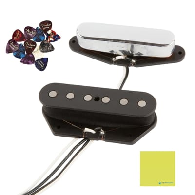 Mint Fender Tex-Mex™ Telecaster® Pickup Set, 0992263000 Bundle w/12x Guitar Picks and Liquid Audio Polishing Cloth image 1