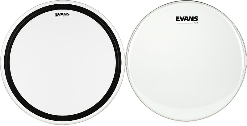 Evans EMAD Heavyweight Clear Bass Batter Head - 26 inch  Bundle with Evans G2 Clear Drumhead - 13 inch image 1