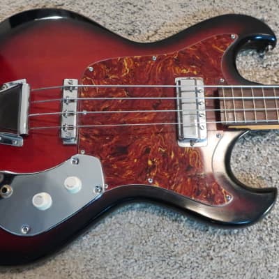 Vintage 1960s Teisco Kingston Electric Short Scale Bass Guitar 1 PU Solid Wickedly Cool Bizarre image 2