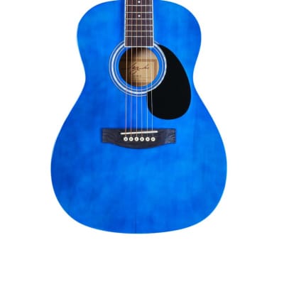 Jay Turser JJ43-TBL-A Jay Jr Series 3/4 Size Dreadnought Acoustic Guitar. Trans Blue for sale