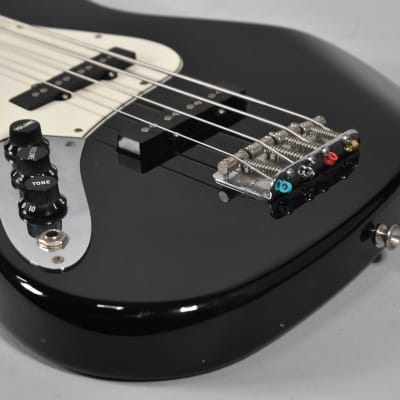 Circa 1991 Fender MIJ Fujigen Factory Jazz Bass Black Finish Left-Handed Electric Bass image 3
