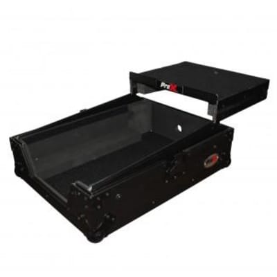 ProX XS-M12LTBL Mixer ATA Flight Hard Case For Large Format 12 Universal Dj Mixer w/Laptop Shelf (Black On Black) (USED) image 5