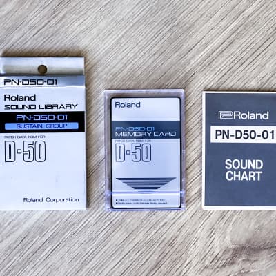 Roland D-50 // Voice ROM Data Card // PD-D50-01 - SUSTAIN GROUP // BOXED