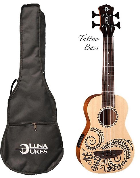 Luna Tattoo Ukulele Acoustic-Electric Bass image 1