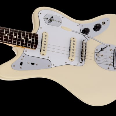 Fender Artist Series Johnny Marr Jaguar Olympic White Rosewood Fingerboard With Case image 3