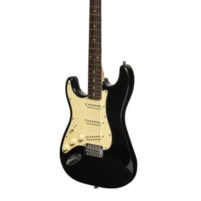Stagg Left-Handed Electric Guitar - Brilliant Black - SES-30 BK LH image 3